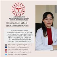 İç Hastalıkları Uzmanı Uzm.Dr.Cemile Cansu ALPEREN Amasya Sabuncuoğlu Şerefeddin Eğitim ve Araştırma Hastanesi  İç Hastalıkları Polikliniğinde Hizmet Vermeye Başlamıştır.